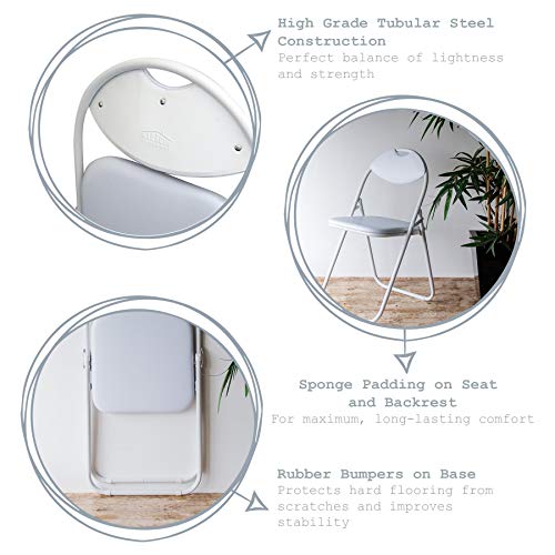 Silla de escritorio plegable - Con acolchado y estructura en blanco