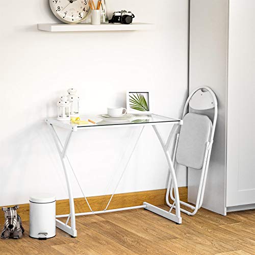 Silla de escritorio plegable - Con acolchado y estructura en blanco