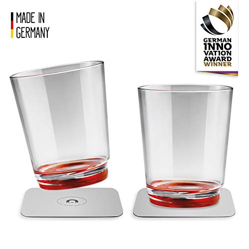 silwy Magnetic drinkware – Vasos de plástico irrompibles y Antideslizantes con imán Integrado y Posavasos metálicos – Camping, Barco, niños - Ready Red