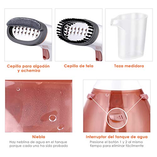 SIMBR Plancha Vertical de Vapor Plancha Portátil 1500W con Depósito de 280mL, Calentamiento en 15 Segundos Plancha para Ropa en Hogar y Viaje