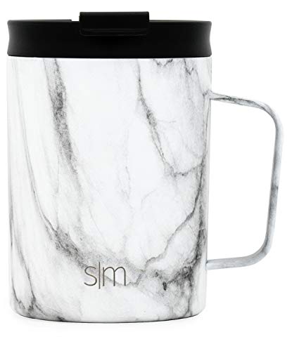 Simple Modern Scout 350mL Termo Taza Vaso Termico de Viaje Café Para Llevar Acero Inoxidable Tapa Prueba de Fugas Botella Agua Regalos originales para mujer u hombre Diseño: Mármol de Carrara