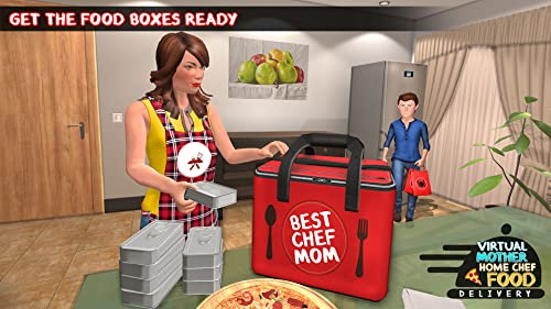 Simulador virtual de la familia del cocinero casero de la madre
