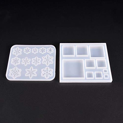 Sitonelectic Moldes de silicona para repostería de Navidad, copos de nieve, bricolaje, joyería, manualidades, accesorios de resina UV transparente