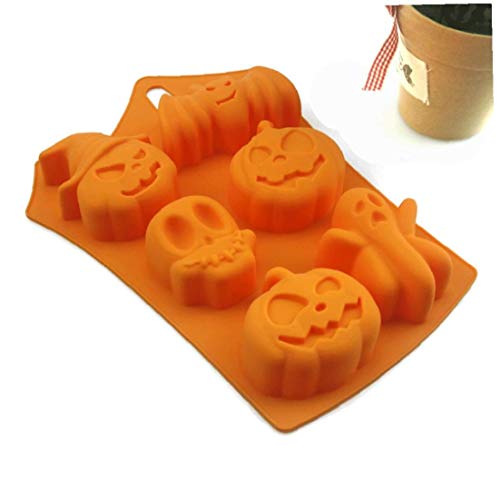 sjqc9561 1pc 6 Cavidades De Silicona Moldes De La Torta De Calabaza Bricolaje Bicarbonato De Moldes para Chocolate Jalea Pudín La Pasta De Azúcar del Molde Postre