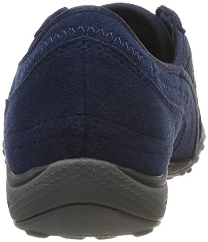 Skechers Breathe-Easy-Weekend Wishes, Zapatillas sin Cordones para Mujer, Azul (Navy Suede/Mesh/Charcoal Trim Nvy), 36 EU