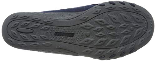 Skechers Breathe-Easy-Weekend Wishes, Zapatillas sin Cordones para Mujer, Azul (Navy Suede/Mesh/Charcoal Trim Nvy), 36 EU