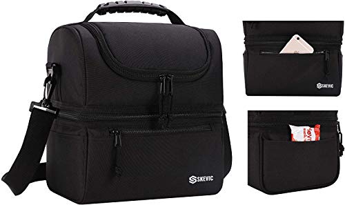 Skevic Bolsa Termica Porta Alimentos - Nevera Termica para Llevar Comida - Bolsa Almuerzo, Bolsa Isotermica, Bolsa Comida Trabajo Playa Picnic Camping Nevera Portatil Pequeña con Aislamiento Termico