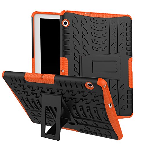 Skytar Funda para Huawei MediaPad T3 10,Hybrid Dura Layer Protección de Policarbonato Duro + TPU Silicona Protección Cover Carcasa para Huawei MediaPad T3 10 de 9,6 Pulgadas Tablet Funda,Naranja