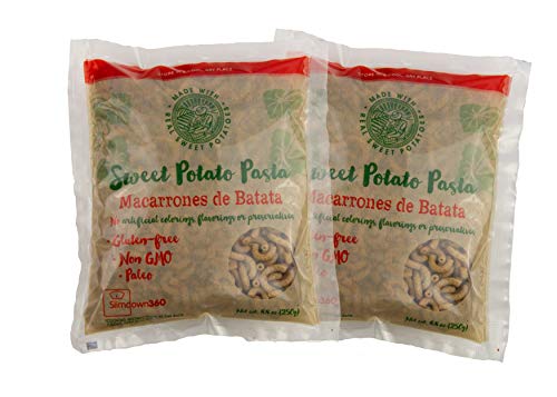 Slimdown360 Pasta de patata dulce - macarrones Codos - Paleo - Sin Gluten - Vegano - 2 pack (2 x 8,8 oz)