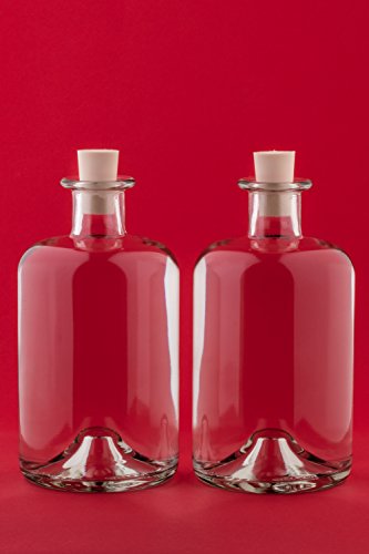 slkfactory - Juego de 4 Botellas de Cristal vacías (1000 ml, 1 L, 100 cl)