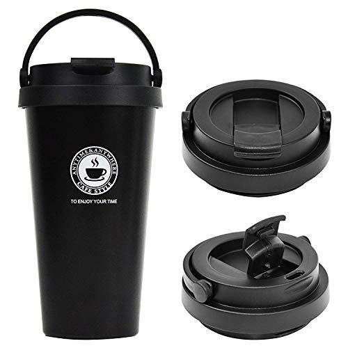 SLOSH Vaso Termico Café Termo Taza Termica Viaje (Negro)