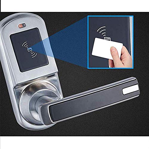 Smart Door Lock Keyless Electronic RFID Card Smart Door Lock, Emergency Key Unlock DIY Home etc Silver