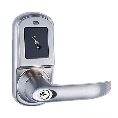 Smart Door Lock Keyless Electronic RFID Card Smart Door Lock, Emergency Key Unlock DIY Home etc Silver