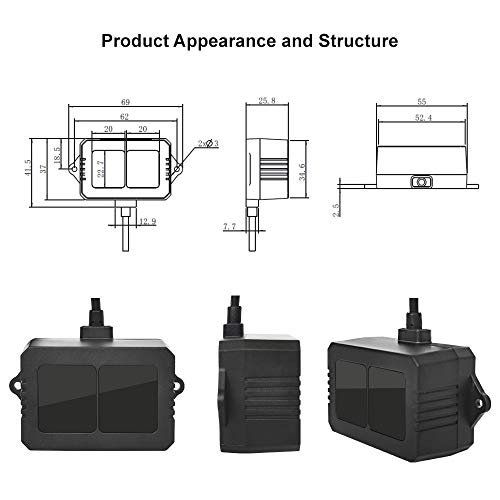 SmartFly info TF02-Pro Lidar Sensor 40 m de distancia de rango medio de un solo punto de distancia UART / I2C para drone/detección industrial/robot