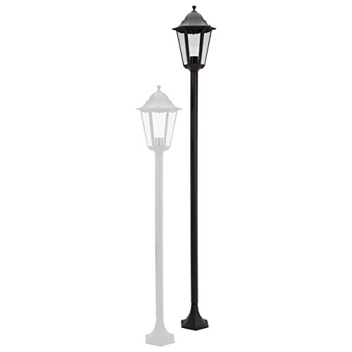 Smartwares 1000914 Farol clásico con conector E27, adecuado para bombillas de hasta 60 W, aluminio/cristal, Negro, 1.70 m