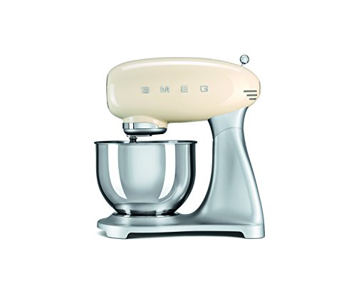 Smeg Batidora amasadora SMF01CREU, 800 W, Acero Inoxidable, 10 Velocidades, Crema