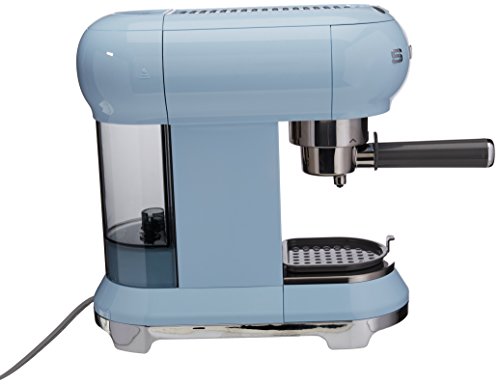 Smeg ECF01PBEU Máquina de Café Expreso, 1300 W, 1 Liter, Acero Inoxidable, Azul Pastel