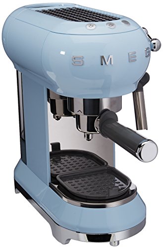 Smeg ECF01PBEU Máquina de Café Expreso, 1300 W, 1 Liter, Acero Inoxidable, Azul Pastel