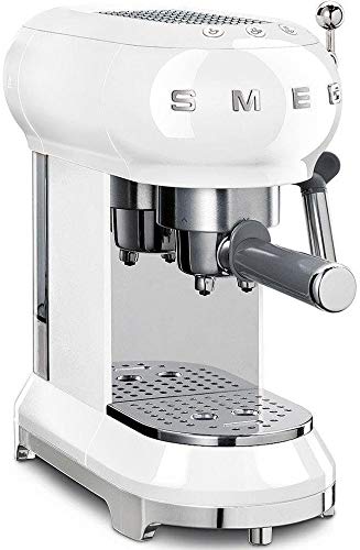 Smeg ECF01WHEU - Cafetera Espresso, Blanco