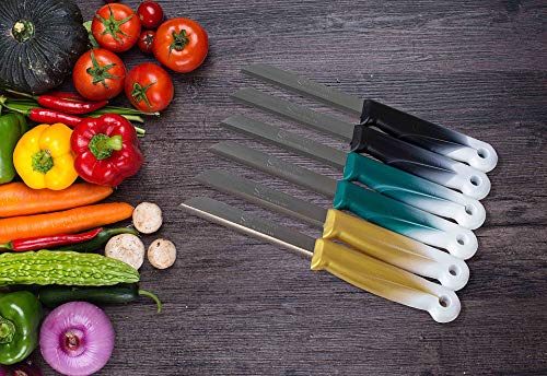 SMI - 12 Pcs Solingen Cuchillo vegetal profesional, cuchillo fruti, Cuchillos de cocinero, cuchillo de cocina acero inoxidable, utensilios de cocina