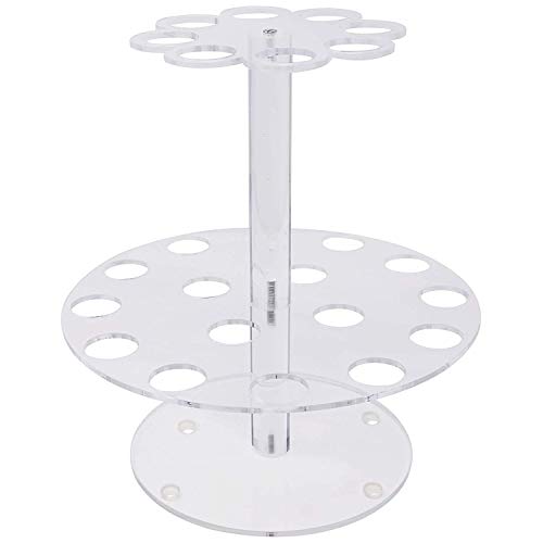 SNOWINSPRING Soporte de Cono de Helado de AcríLico Transparente Redondo Soporte 24 Agujeros para Exhibir Rollo Mano de Sushi Palomita de MaíZ AlgodóN de AzúCar Papa Frita Dulce Salado, Helado