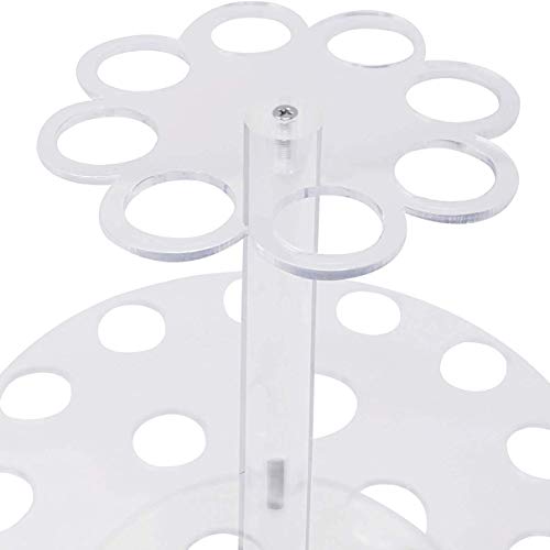 SNOWINSPRING Soporte de Cono de Helado de AcríLico Transparente Redondo Soporte 24 Agujeros para Exhibir Rollo Mano de Sushi Palomita de MaíZ AlgodóN de AzúCar Papa Frita Dulce Salado, Helado