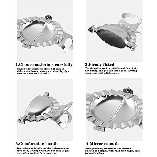 SNY Molde de Empanadillas, Molde de Acero Inoxidable, Molde de Bola de Masa de Acero Inoxidable, Máquina de Bola de Masa, Herramienta para Empanadillas