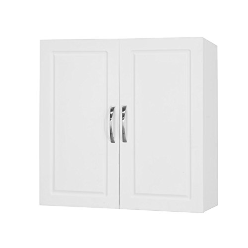 SoBuy Armario Auxiliar Multiusos de Pared,Armario Suspendido con 2 Puertas,Blanco,L60 x H 60 cm,FRG231-W,ES