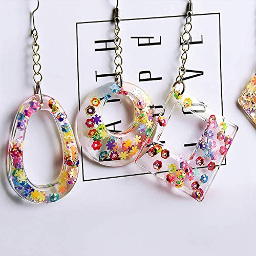 SODIAL Anillo de Joyas Pendiente Anillo de Resina Molde de Anillo de Silicona Que Incluye Aretes, Ganchos para Pendientes, Puentes, Alfileres para Ojos ArtesaníA de JoyeríA DIY