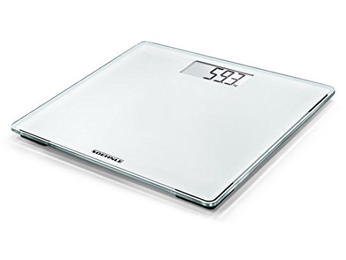 Soehnle Style Sense Compact 200 - Báscula digital corporal con pantalla LCD fácilmente legible, plana, peso de baño en tamaño compacto, color Blanco