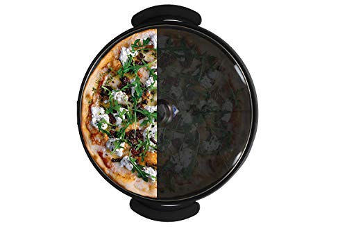 Sogo SS-10060 Paellera, Sartén Eléctrica para Paella y Pizza, Cazuela Multiusos 42cm diámetro y 4,5cm Profundidad Con Tapa de Cristal 1500W