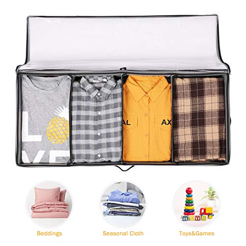 SOLEDI Cajas Almacenaje, para Guardar Ropa y Edredones Etc Pueden Guardar Debajo De la Cama y la Parte Superior del Armario con Una Ventana Transparente, 2 Pcs