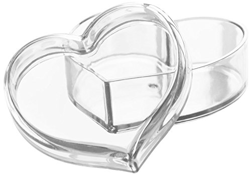 Solly's Clara - Contenedor en Forma de corazón de acrílico para Joyas, cosméticos - Caja de Regalo para niñas - Transparente