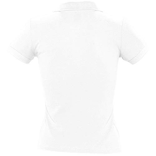 SOLS- Polo de Manga Corta de algodón piqué para Mujer (S) (Blanco)