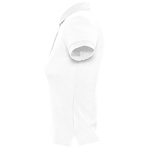 SOLS- Polo de Manga Corta de algodón piqué para Mujer (S) (Blanco)