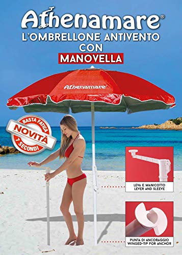 Sombrilla de playa – Paraviento. Resistente al viento con su sistema "patentado", fácil de anclar al suelo, único en su tipo Protección UV50 + - Azul