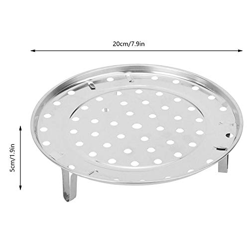 Soporte de vapor de acero inoxidable Bandeja de cocción al redonda para macetas sartenes, ollas de barro con patas de apoyo - Plata (S)