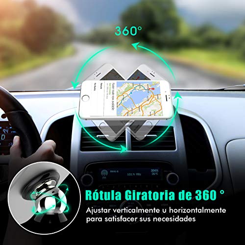 Soporte Magnético Universal con Pegatinas Metalicas, Mpow Iman Móvil Coche / Soporte Auto Car Mount Metálico 360° Rotación Apoyo Pegar a Cualquier Superficie Limpiado para iPhone7/ 6/ 6s 6 Plus, Google Pixely, Galaxy S8, Moto G5,LG G6 y Otros Smartphones