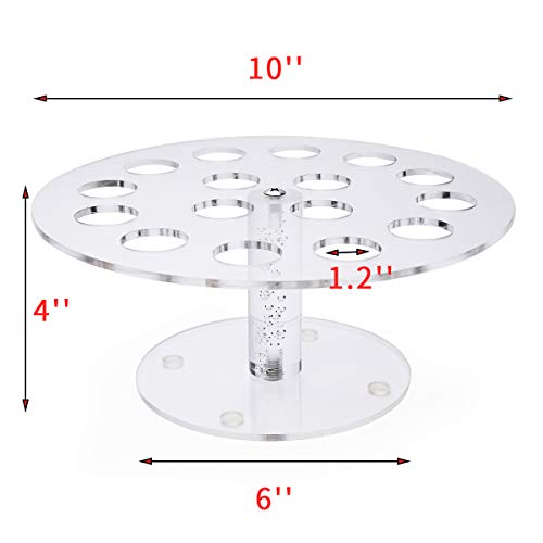 Soporte para cono de helado de acrílico transparente, soporte redondo para rollo de mano de sushi, 16 agujeros