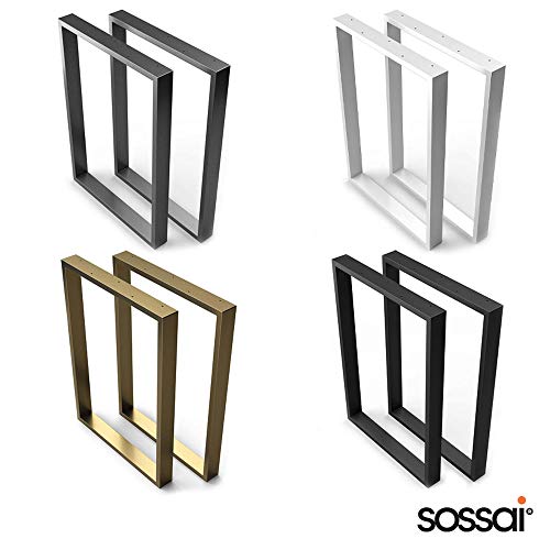 Sossai - Mesa Estructura Acero | 2 Piezas | patas de mesa | carga pesada | Ancho 50 cm x Altura 72 cm | TKK1 | Color: Negro