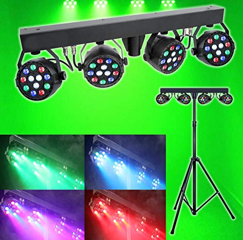 Sound Active DMX - Juego de focos LED para DJ con soporte