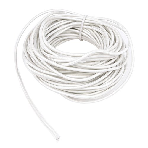 Sourcingmap® Blanca Cubierta de Fibra de Vidrio de 2,5 mm2 Cable de Alta Temperatura 66ft