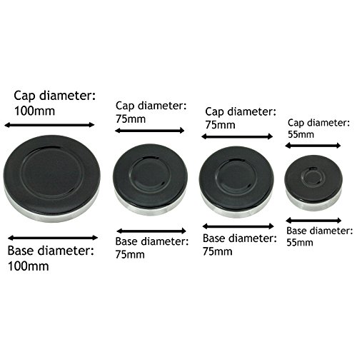 Spares2go grabadora de Gas diseño de corona de fuego gorra para hornos Rangemaster tapa para fuegos de cocina (tamaño pequeño, 2 medio y tamaño grande)