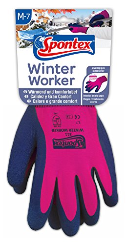 Spontex - Guantes de invierno con forro Interior para trabajador, guante grueso de punto con alta protección contra el frío, 1 unidad