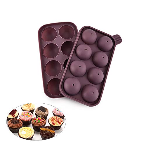 Sprießen Molde de Silicona Semi-Esfera pequeño, Grado alimenticio, Revestimiento Antiadherente, sin BPA, adecuados para Chocolate/Postre de Pastel/Pastel de té/Dulce de Galleta（Colores aleatorios）