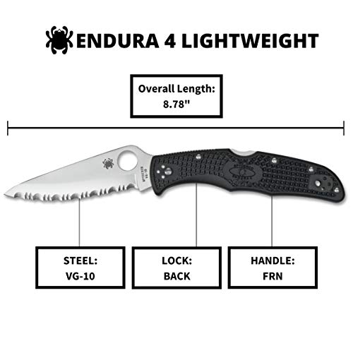 Spyderco Endura 4 - Navaja de acampada y senderismo