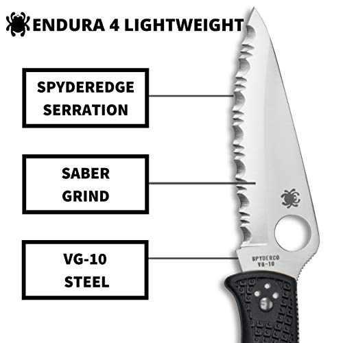 Spyderco Endura 4 - Navaja de acampada y senderismo