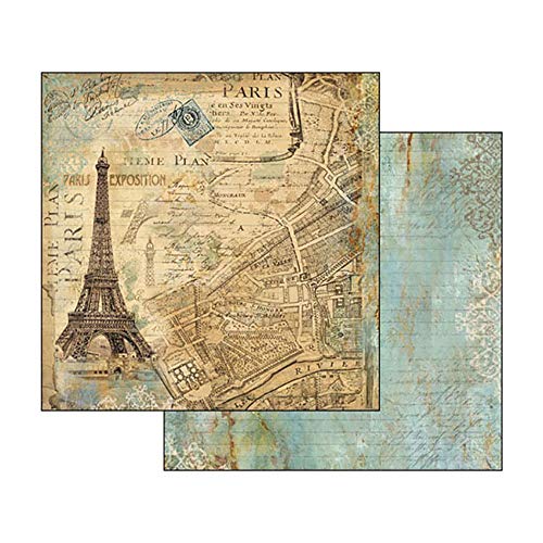 STAMPERIA Around The World-Bloc de Papel (10 Hojas, 20,3 x 20,3 cm, Doble Cara), Multicolor, 20.3 x 20.3 (8" x 8")