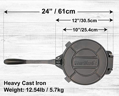 StarBlue prensa de tortilla de hierro fundido de 10 pulgadas con 100 piezas de papel de aceite gratis