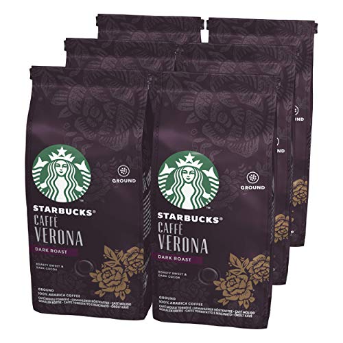 Starbucks CAFFÈ VERONA Café molido de tostado intenso, 6 x bolsa de 200g